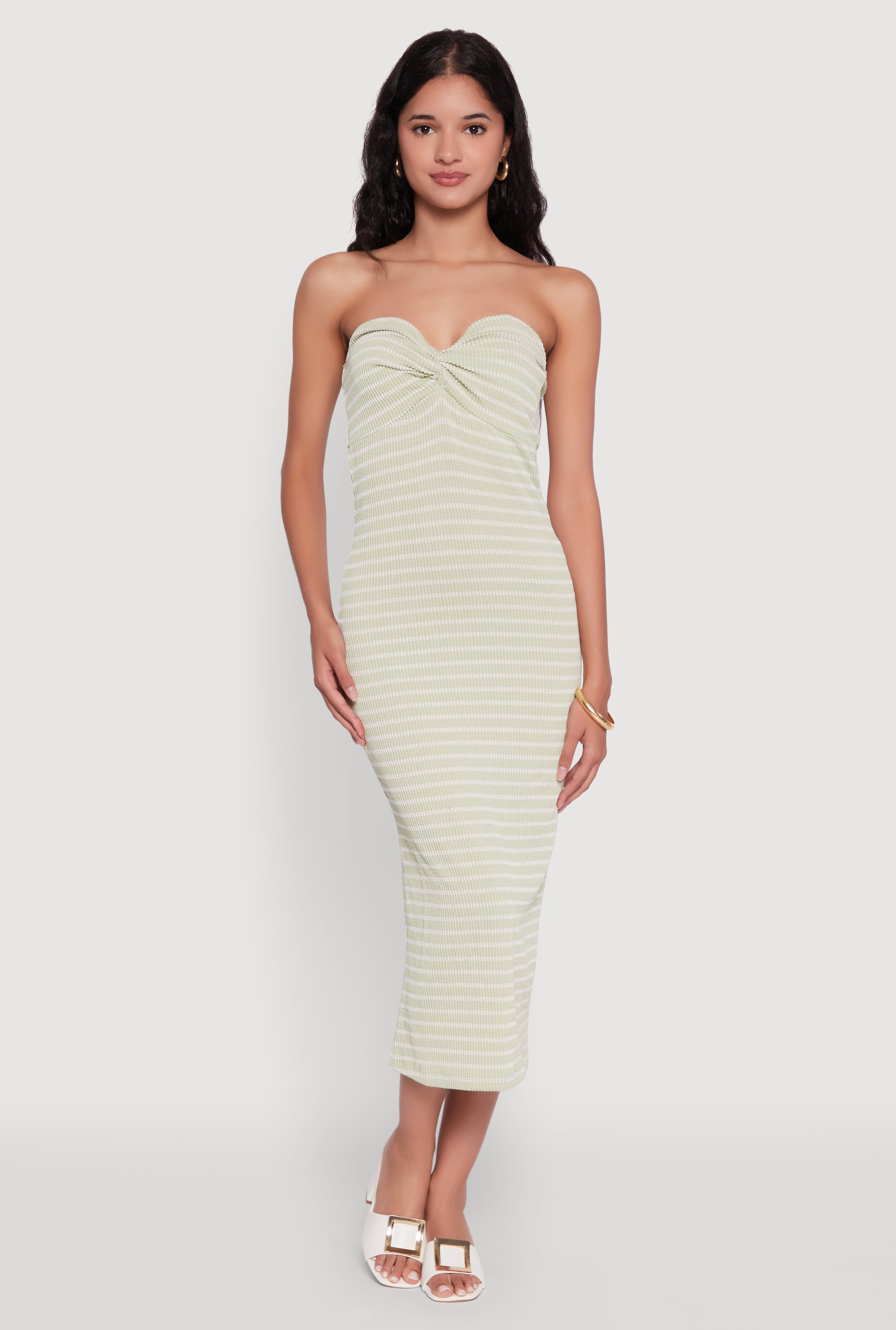 Sweetheart Strapless Striped Tube Dress