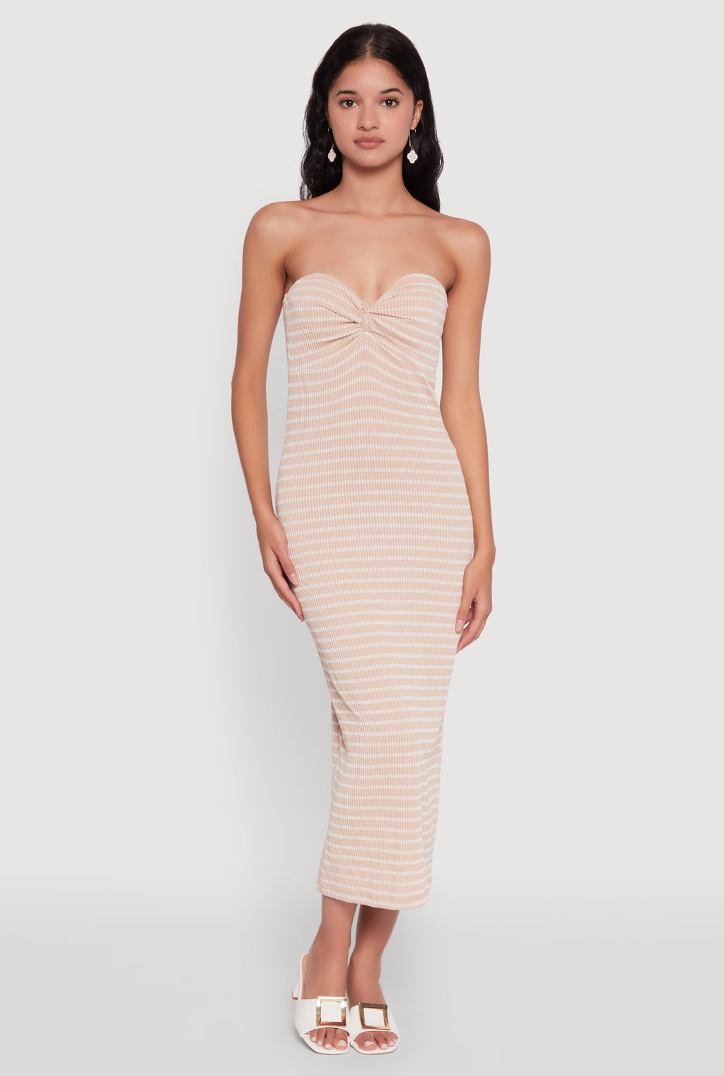 Sweetheart Strapless Striped Tube Dress